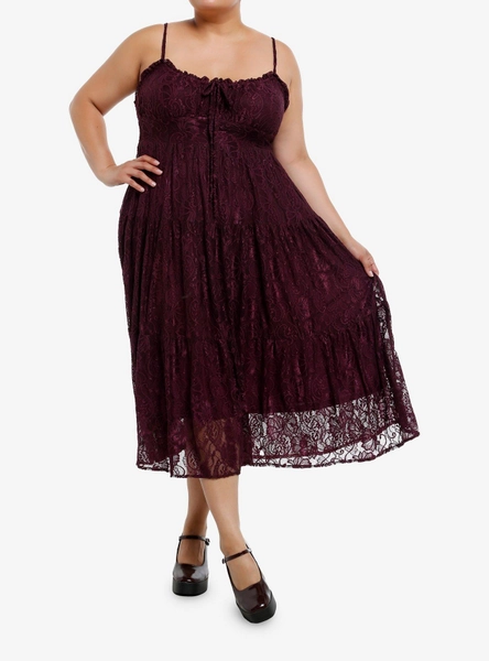 Fig Floral Lace Maxi Dress Plus Size