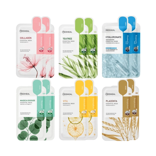  Essential Variety Facial Sheet Masks 12pk