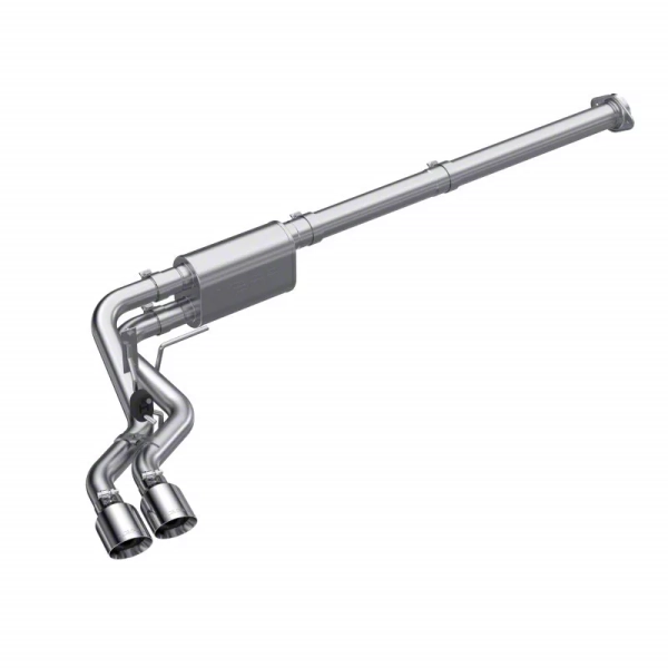 MBRP Armor Lite Dual Exhaust System with Polished Tips; Middle Side Exit; Race Version (21-26 2.7L EcoBoost F-150)