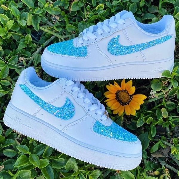 Nike Air Force 1 Women Hand Painted Glitter Sneakers Women’s Size 8.5 / Men’s 7 | Cute nike shoes, Nike shoes girls, Cute nikes