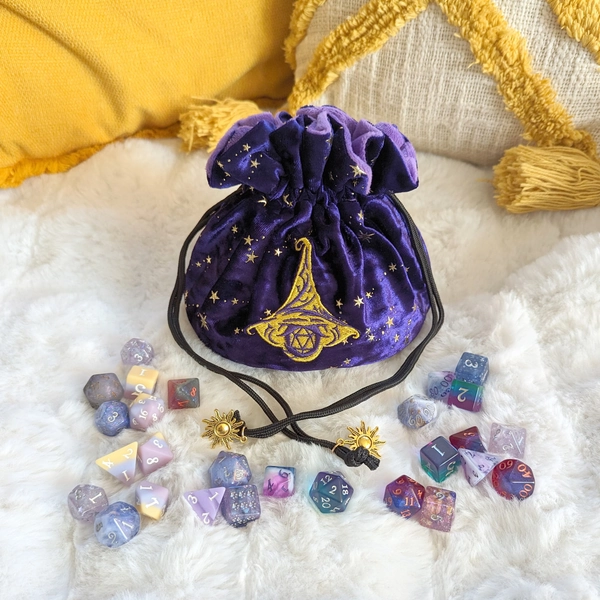 Wizard Embroidered Dice Bag