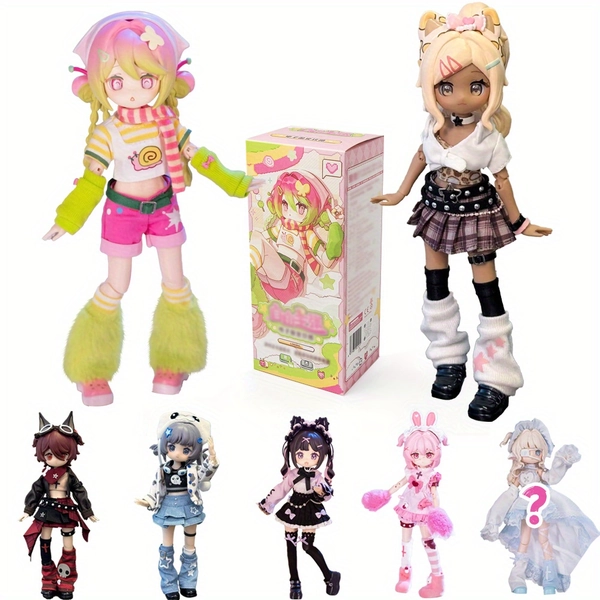 1pc Freedom Claim Anime Girl Figure Doll - 1/12 Scale BJD with Movable Joints, Expressive Eyes & Outfits - Surprise Mystery Box Collectible with Heart & Star Accessories - Compatible with Chibi, Dolls - Perfect for Anime Fans & Display - Birthday/Christmas Gift Idea - ABS/PVC/Fabric Construction - Random Character & Outfit Surprise - One Box Only - Challenging Rare Hidden Version Rate, Anime Figurine, Anime Figure