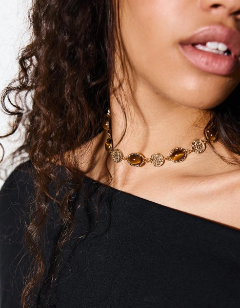 Collana choker con strass