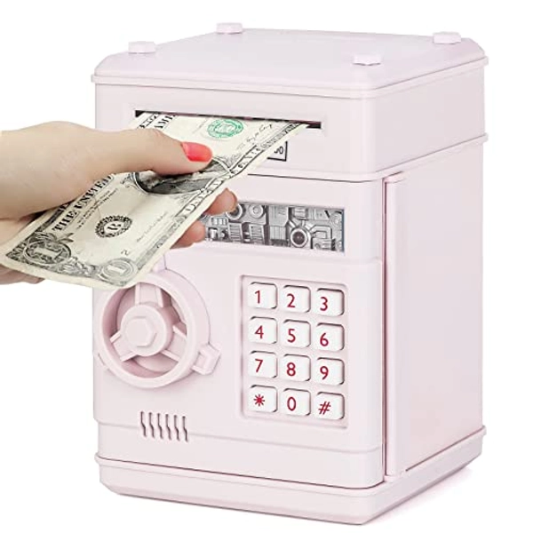 Refasy Kids Electronic Piggy Bank ATM - Safe Money Saving Box for Girls & Boys