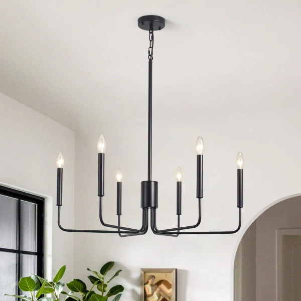 Roxsanne 6 Light Dimmable Classic / Traditional Chandelier Rustic Linear Candle-Style Kitchen Island Light Fixture
