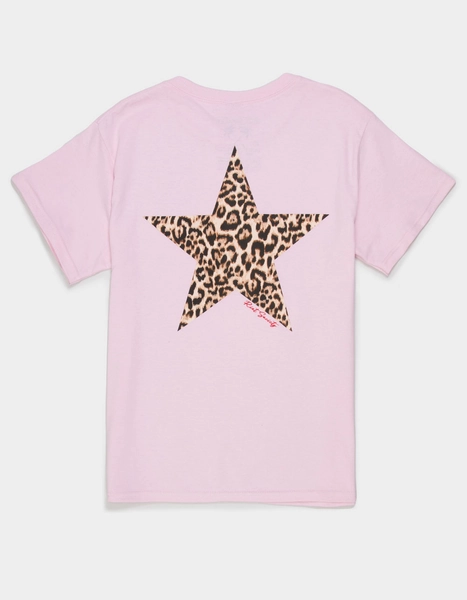 RIOT SOCIETY Leopard Star Girls Boyfriend Tee - PINK