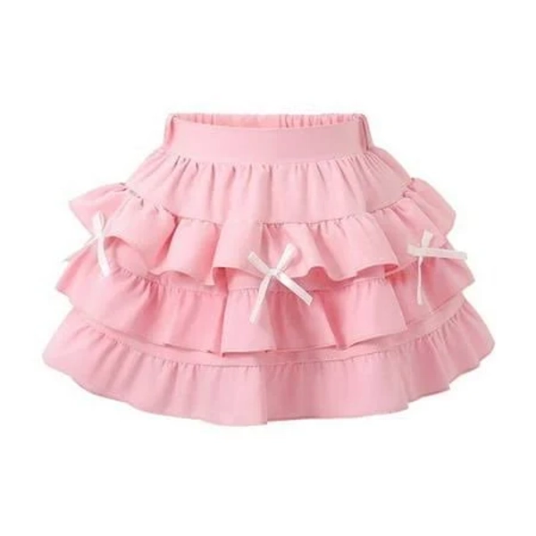 Mgmyaa Girls' Elastic Waist Ruffled Skirt