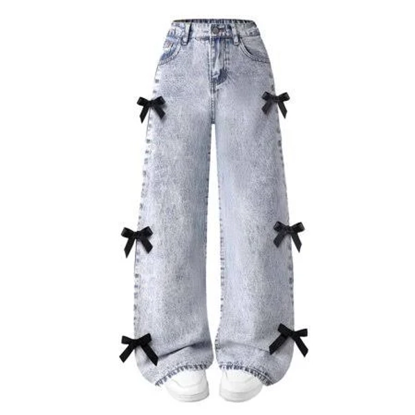 Girls' Baggy Wide Leg Jeans