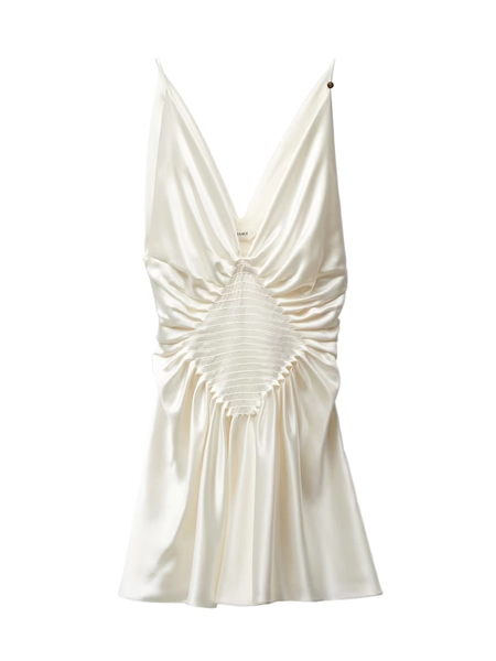 Versace Gathered Silk Satin Cocktail Minidress | Saks Fifth Avenue