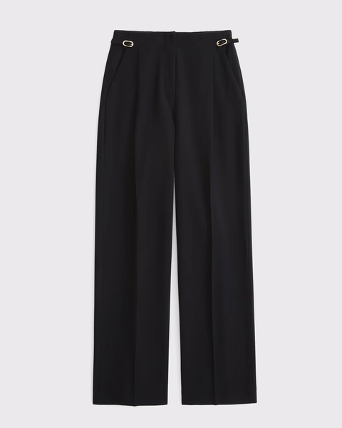 Curve Love A&F Sloane Tailored Hardware Wide Leg Pant