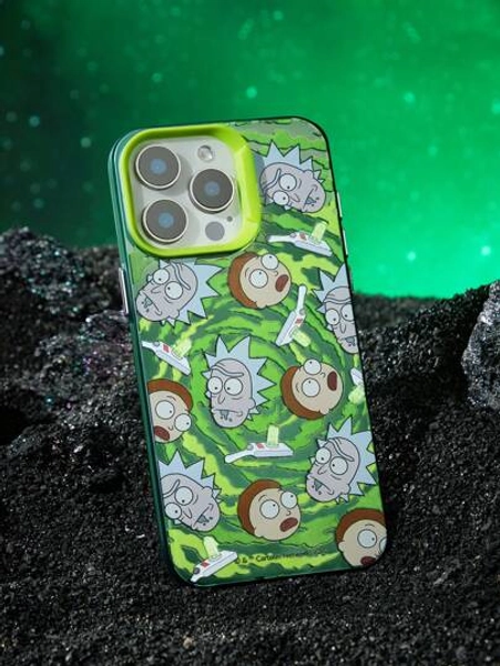Rick and Morty X SHEIN Cartoon Character Printed Phone Case Compatible With IPhone