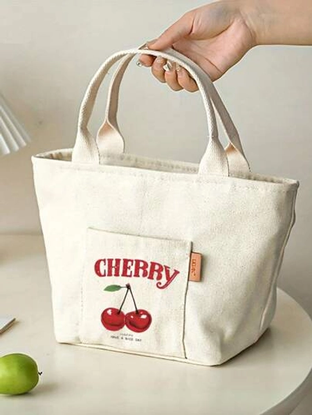 Cat Print Insulated Lunch Bag With Zipper, Canvas Tote, Portable Travel And Picnic Storage Bag, Multi-Purpose, Easy To Organize, Square Shaped, Washable - Ideal For School, Work, Camping And Beach Trips Lunch Box Lunchbox Lunch Bag Women Teacher Back To School Cooler Bag Classroom Bento Kitchen Insulated Lunch Bag Woman Lunch Box Bag For Women Ladies School Supplies Stuff Accessories Back To School Supplies Bag For School School Accessories School Stuff