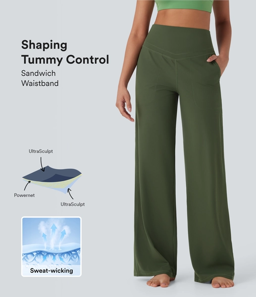 Halara UltraSculpt™ High Waisted Tummy Control Straight Leg Yoga Pants with Pockets