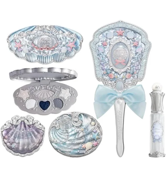 Flower Knows Mermaid Glow Makeup Set Eyeshadow Lip Gloss Blush Pearl Shell Series New Arrival