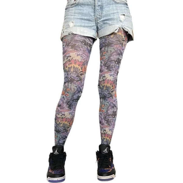 Graffiti Print Tights