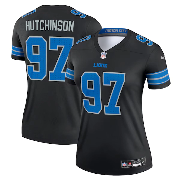 Women's Nike Aidan Hutchinson  Black Detroit Lions Alternate Legend Player Performance Top