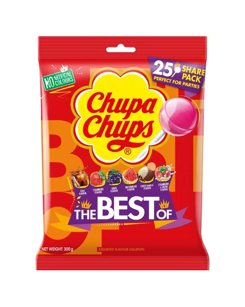 25 Pack Chupa Chups Lollipops 300g