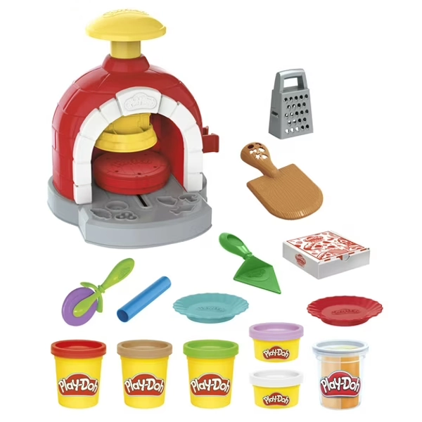 Play-Doh Kitchen Creations Pizza Oven Playset, Play Food Toy for Kids Ages 3+, 6 Cans, 8 Accessories
