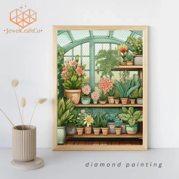 Greenhouse Art Diamond Painting Kit 40x50cm, Flowers 3d Painting, Gem Art Kits For Adults And Kids, Diy Rhinestones Kit, Home Wall Decor