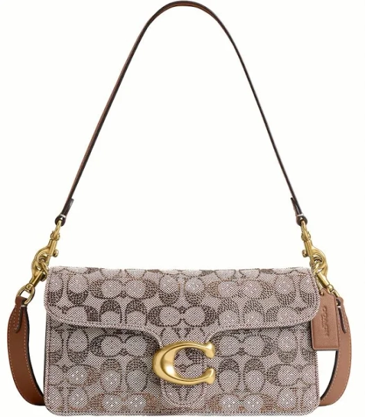 Coach Women's Tabby 26 Crystal Signature Jacquard Shoulder Bag