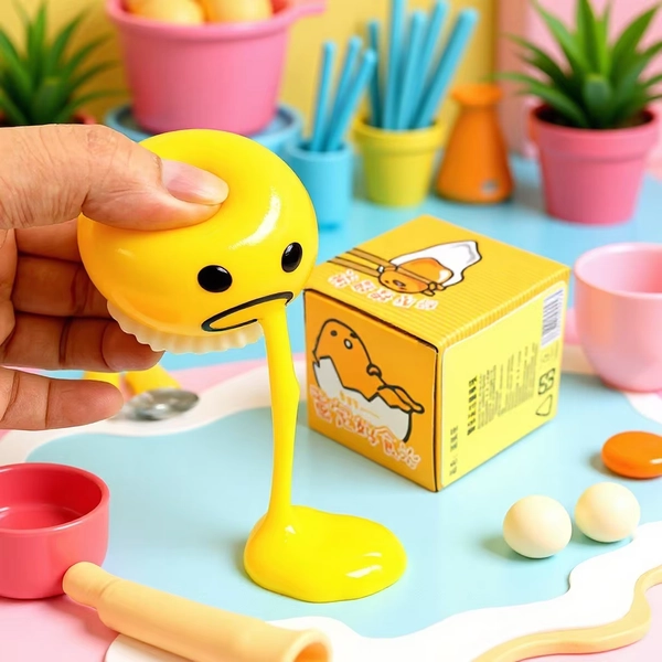 New Egg Yolk Taba Squishy Sensory Stress Relief Toy Funny Vomit Custard Stress Ball Kids Fidget Squeeze Toy Wholesale