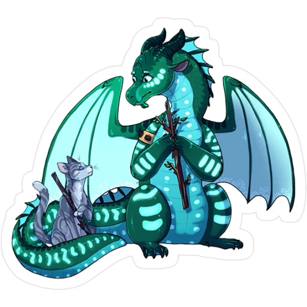 Wings Of Fire T-Shirtwings Of Fire & Warriors - Turtle And Jayfeather - Stick Bois Wings Of Fire Sticker