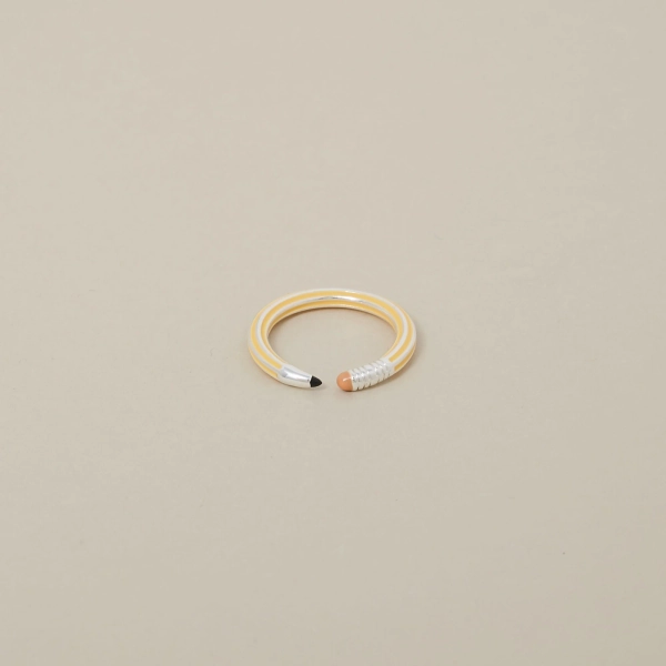 Pencil Ring Yellow And Silver