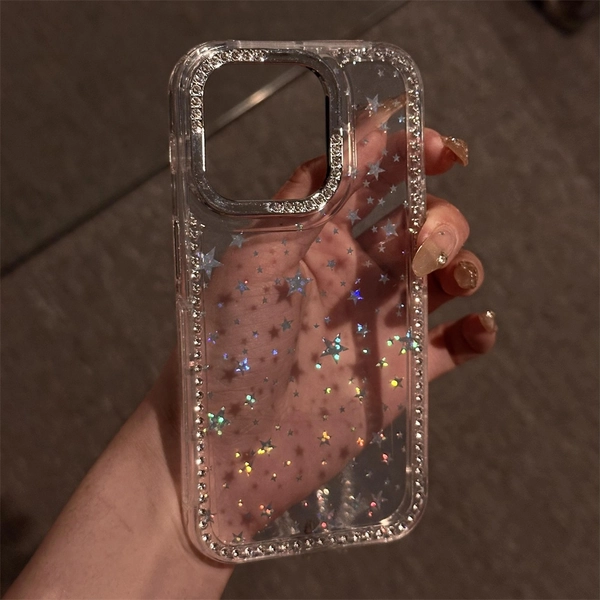 A Stylish And High-Quality Phone Case Designed with Sparkling Rhinestones And Star Sequins, Providing Basic Shockproof Protection. This Fashionable And Durable Phone Cover Offers Aesthetic Full Coverage Against Drops, Suitable for Various for iphone
