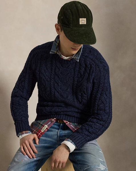 Aran-Knit Cotton Jumper