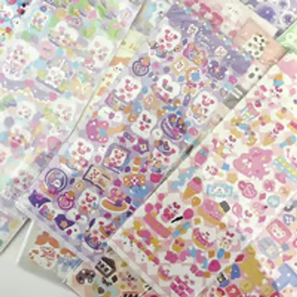 kawaii Korean style sticker Set of 10 Sheets of Stickers