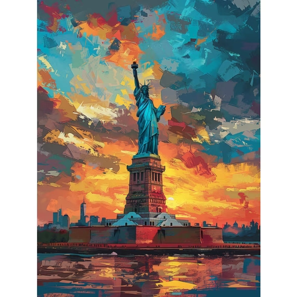 HsdsBebe Statue of Liberty DIY Diamond Art Painting Kit, Art Craft Gem Painting Adult and Children Diamond Art