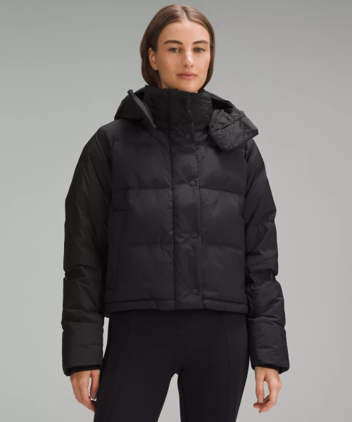 Wunder Puff 600-Down-Fill Cropped Jacket - Black - 14