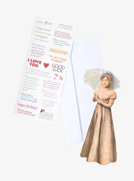 Quotable Notables Jane Austen Greeting Card & Sticker Sheet
