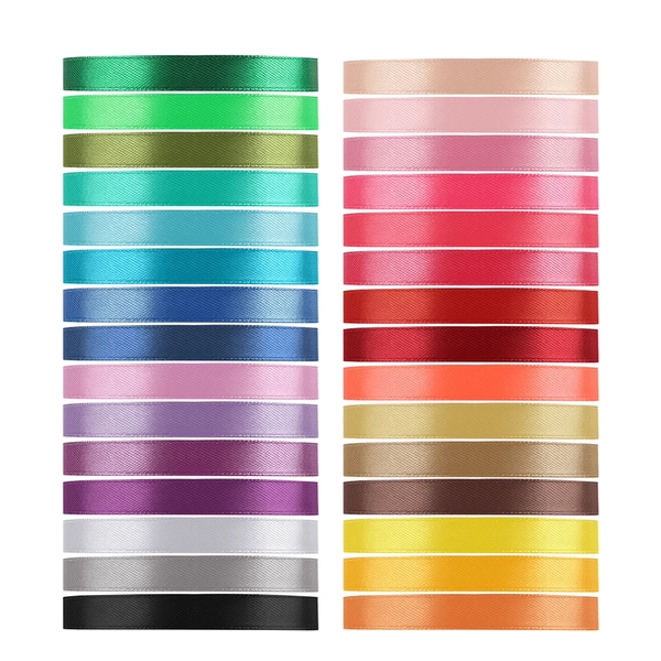Value Satin Ribbon Pack 30 Color 750 Yard Total, Tomorotec 3/8 inch 25 Yard Each Silk Satin Rolls for Gift Package Wrapping Bows Crafts Gifts Party Wedding - Walmart.com
