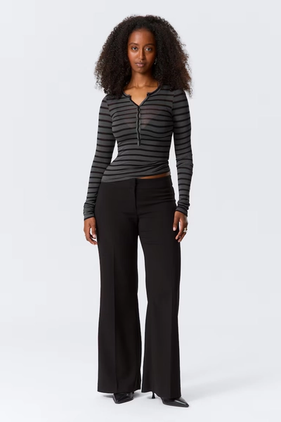 Mid Rise Flared Suiting Trousers