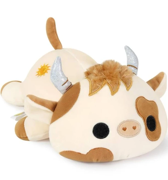 Onsoyours Cute Cow Plushie Soft Highland Cow Stuffed Animal Hugging Squishy Pillow Scottish Cow Plush Toy Gift for Kids