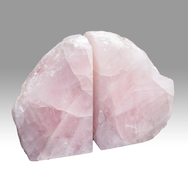 Flawless Natural Crystal Rose Quartz Bookends Heavy Pink Book Ends Bookshelf Home Decor Handmade Gift Unique Present (4 - 6 lbs Options)