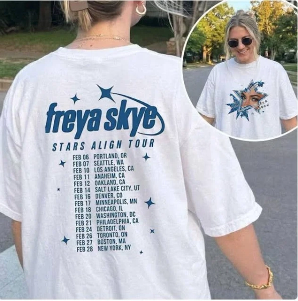 Freya Skye Stars Align Tour 2026 T-shirt, Pop Concert Tee.