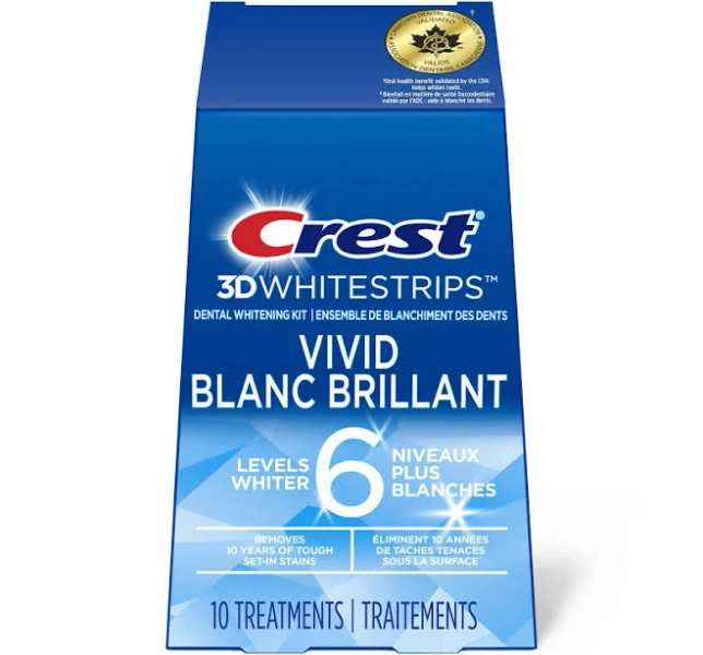 Crest 3D White Whitestrips Classic Vivid Teeth Whitening Kit