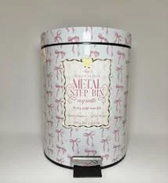 Pink bow step trash can