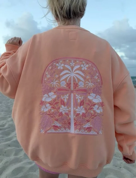 Sherbet Tropical Palms Sweatshirt