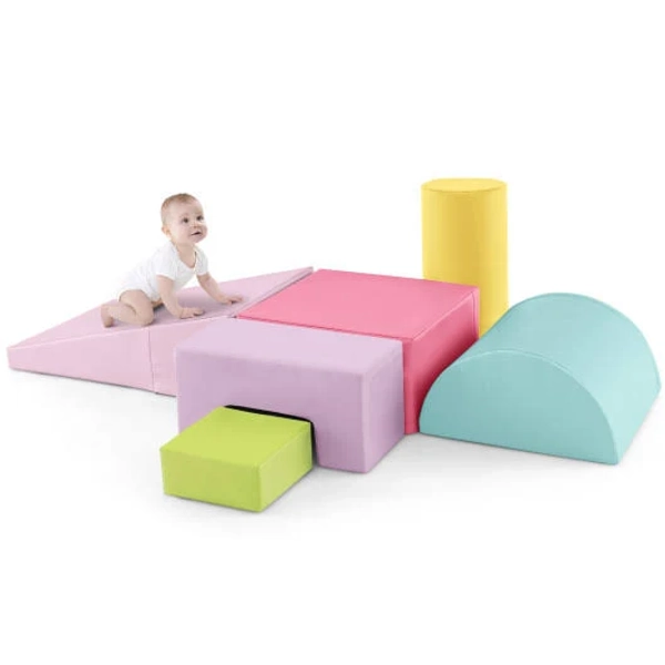 Costway Foam Climbing Blocks Indoor Climb & Crawl Activity Playset with Rectangles