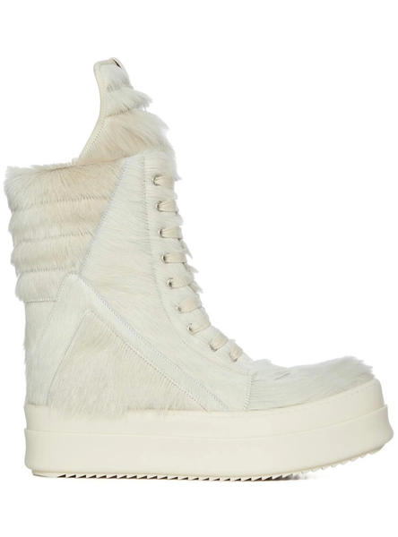 Rick Owens Concordians Mega Geobasket Unshaved Cow Leather Milk