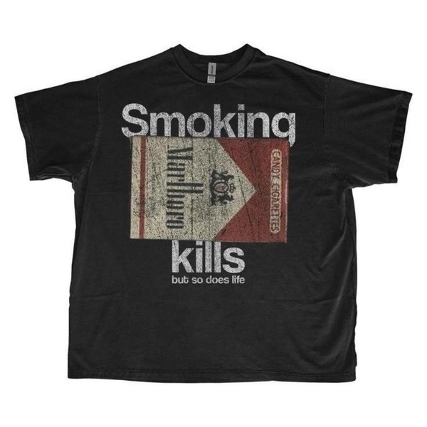 Black Marlboro smoking kills cotton t-shirt...