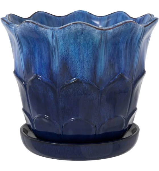 allen + roth Round Ceramic Planter
