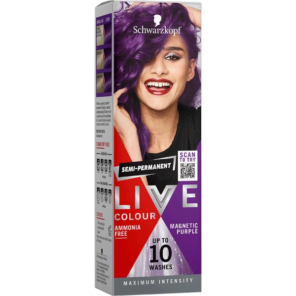 Schwarzkopf Live Magnetic Purple Semi Permanent Hair Dye each