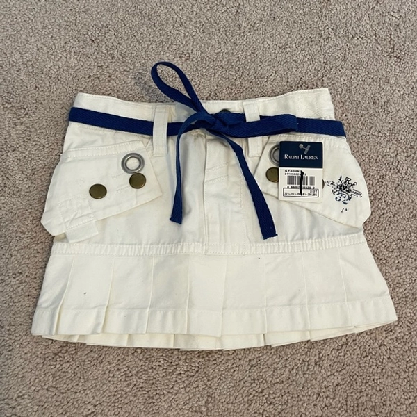 Ralph Lauren white denim flutter skirt girls size 2T