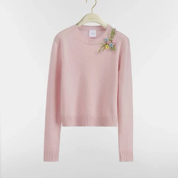 Dior Women's Embroidered Bouquet Cashmere Knit Sweater