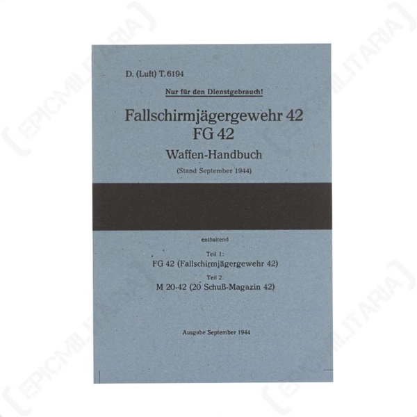 WW2 German Fallschirmjager FG42 Manual