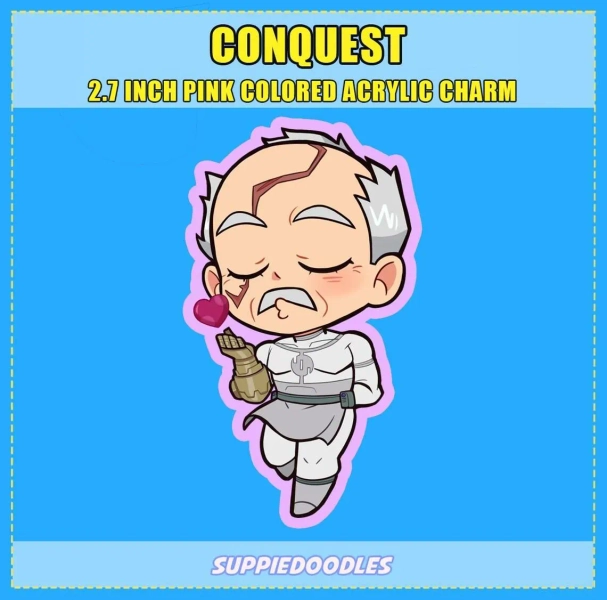 Invincible Conquest Kiss Colored Acrylic Charm